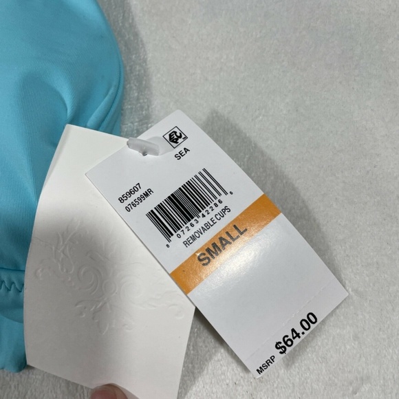 NEW Becca [ Small ] Tie Shoulder Bikini Top in Sea‎ Blue - Picture 7 of 11